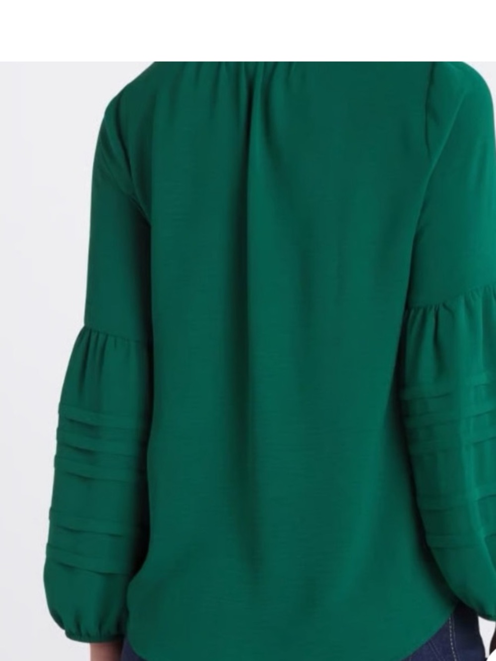 Stitch Fix Fortune + Ivy Chrissy Pleated Sleeve Blouse Dark Green - Picture 3 of 10